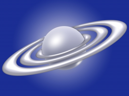 Saturn, the planet illustration with ringsの写真素材