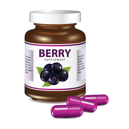 Berry dietary supplement vector illustrationのイラスト素材