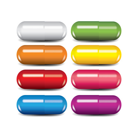 Medicine, drug capsules vector illustrationのイラスト素材