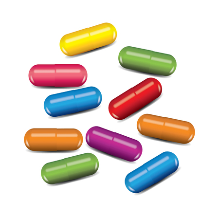Medicine, drug capsules vector illustrationのイラスト素材
