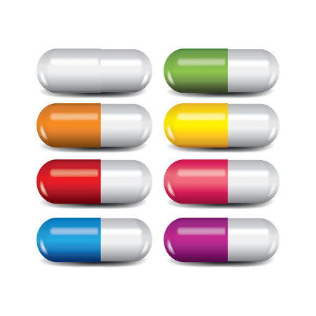 Medicine, drug capsules vector illustrationのイラスト素材