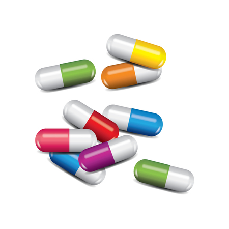 Medicine, drug capsules vector illustrationのイラスト素材