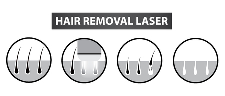 Hair removal laser icon step vector illustrationのイラスト素材