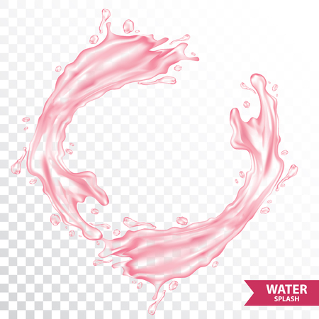 Pink water , juice splash vector illustrationのイラスト素材