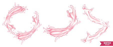 Pink water , juice splash vector illustrationのイラスト素材