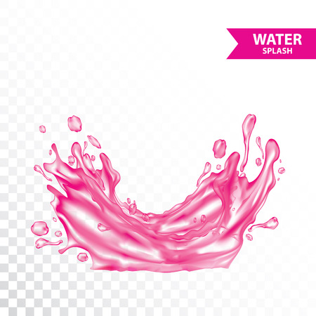 Pink water , juice splash vector illustrationのイラスト素材