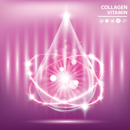 Purple collagen vitamin banner vector illustrationのイラスト素材