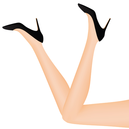 Slim leg and shoes vector illustration on white background.のイラスト素材