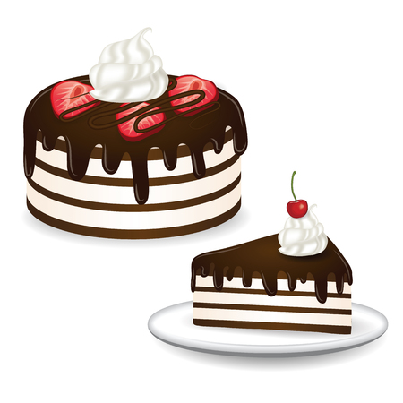 chocolate cake vector illustrationのイラスト素材