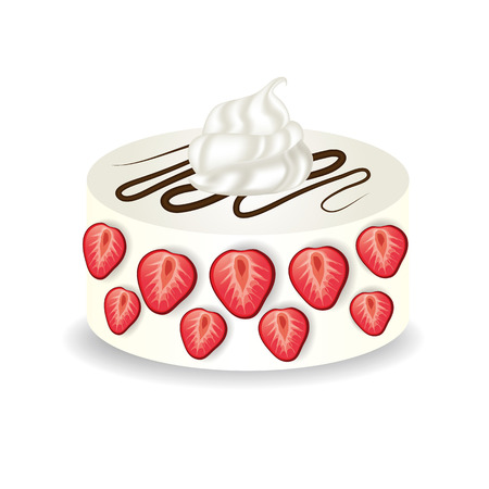 strawberry cake vector illustrationのイラスト素材