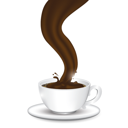 cup of coffee splash vector illustrationのイラスト素材