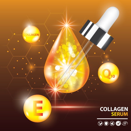 Collagen skin care serum vector illustrationのイラスト素材