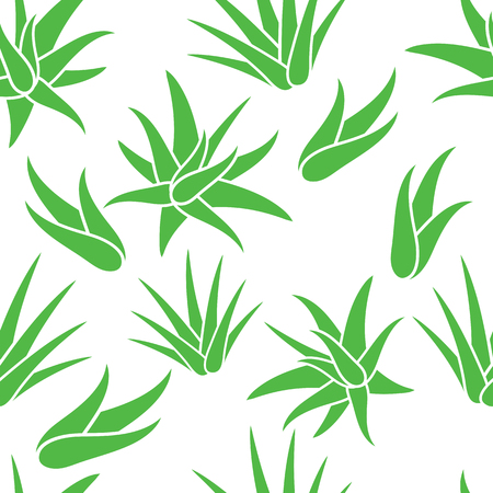 Aloe Vera seamless pattern background, vector illustration.のイラスト素材
