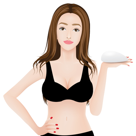 Beautiful woman advertise augmentation illustration.のイラスト素材