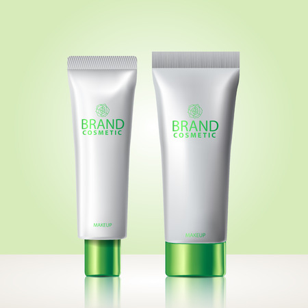Green package skin care cream vector illustrationのイラスト素材