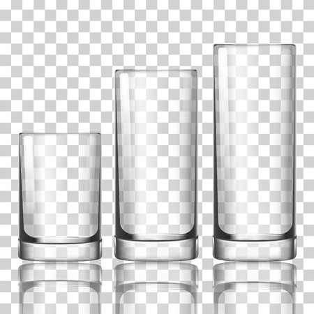 Set of glass on a transparent background vector illustrationのイラスト素材
