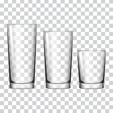 Set of glass on a transparent background vector illustrationのイラスト素材