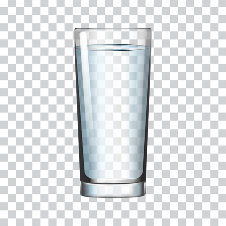Tall glass with water on a transparent background vector illustrationのイラスト素材
