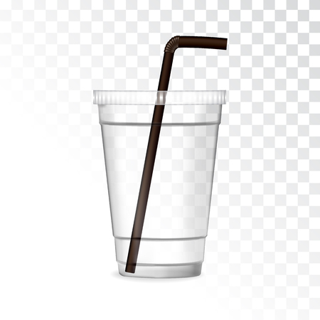 Plastic glass on a transparent background vector illustrationのイラスト素材