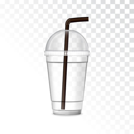 Plastic glass on a transparent background vector illustrationのイラスト素材