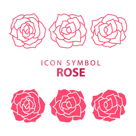 Rose icon logo vector illustrationのイラスト素材