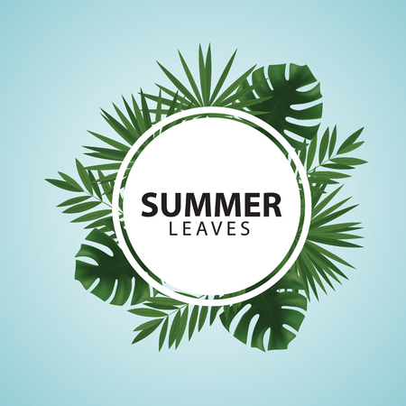 Palm leaves vector illustrationのイラスト素材