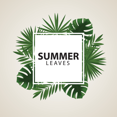 Palm leaves vector illustrationのイラスト素材