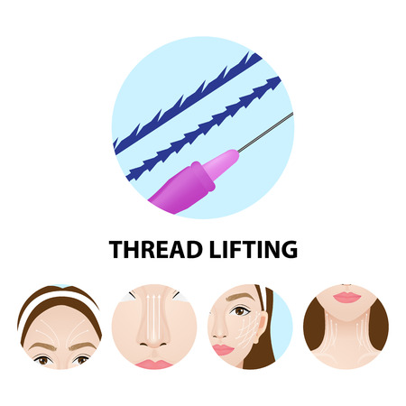 Thread lifting vector illustrationのイラスト素材