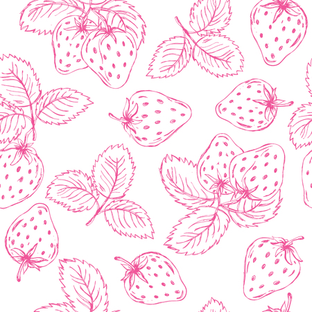 Strawberry pattern seamless vector illustrationのイラスト素材