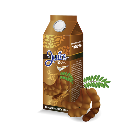 Tamarind juice box package vector illustrationのイラスト素材