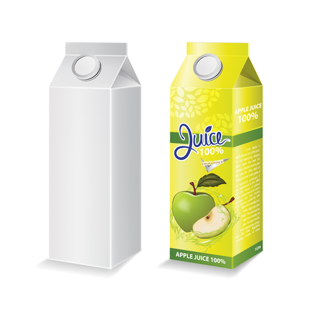Apple juice box package vector illustrationのイラスト素材