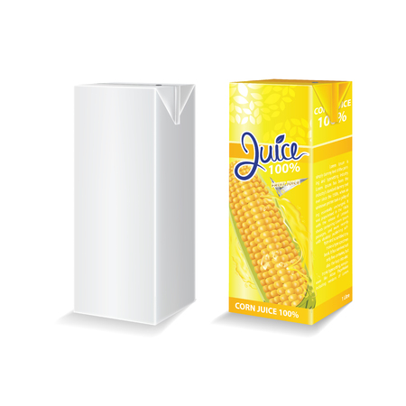 Corn juice box package vector illustrationのイラスト素材