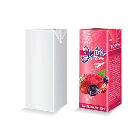 Berries juice box package vector illustrationのイラスト素材