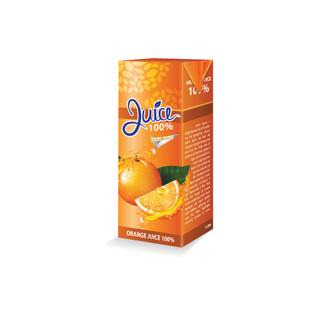 Orange juice box package vector illustrationのイラスト素材