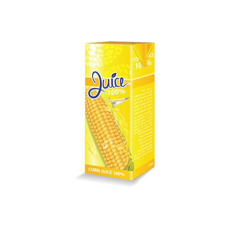 Corn juice box package vector illustrationのイラスト素材