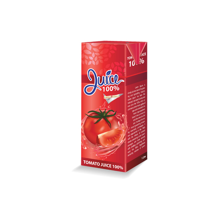 Tomato juice box package vector illustrationのイラスト素材