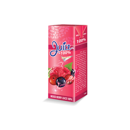 Berries juice box package vector illustrationのイラスト素材