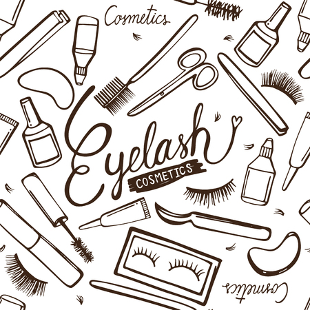 Eyelash pattern seamless background vector illustrationのイラスト素材