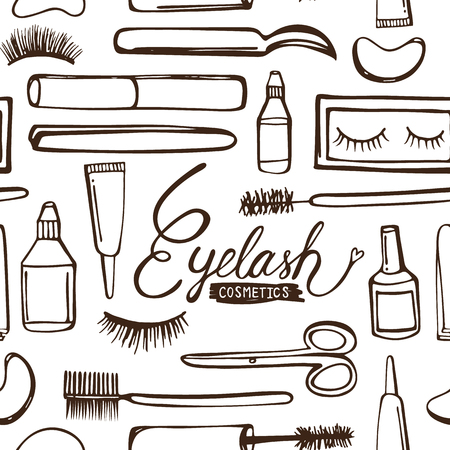 Eyelash pattern seamless background vector illustrationのイラスト素材