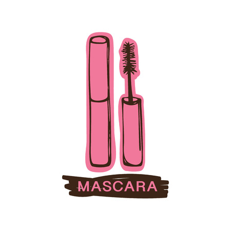 Mascara hand drawn vector illustrationのイラスト素材
