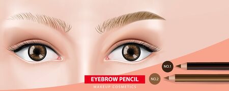 Eyebrows pencil banner design vector illustrationのイラスト素材