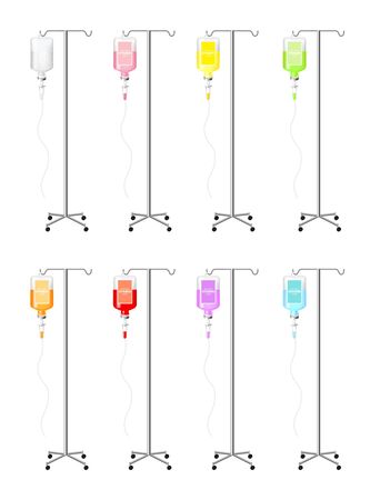Bottle of vitamin saline and pole solution vector illustrationのイラスト素材
