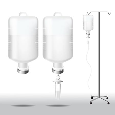 Bottle of saline solution and pole vector illustrationのイラスト素材
