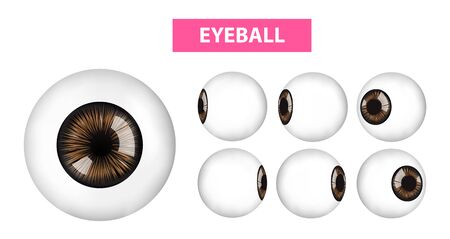 Eyeball in different views, vector illustrationのイラスト素材