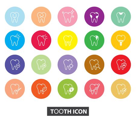 Set of tooth icons vector illustrationのイラスト素材