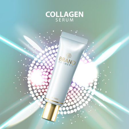 Cosmetic  skin care cream, serum banner artwork vector illustrationのイラスト素材