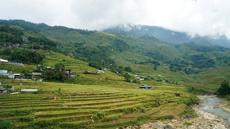 Vietnam Sapa highland terraceの写真素材