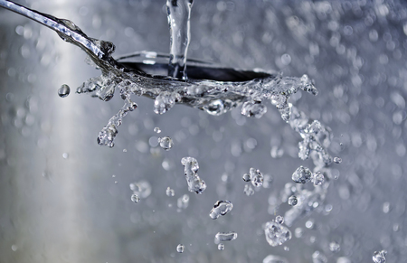 Water Splashing on a Spoonの写真素材