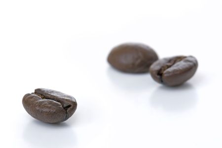 Coffee Beans on a White Backgroundの写真素材