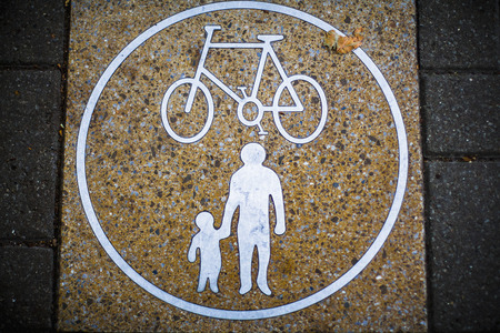 Road sign for familiesの写真素材